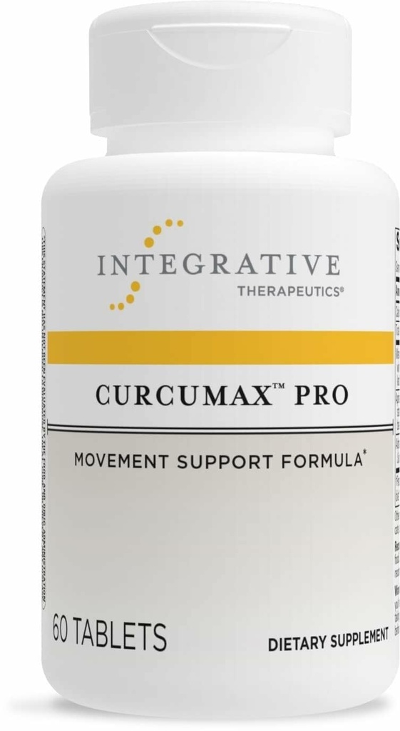 Terapéutica Integrativa Curcumax Pro - Suplemento de Movimiento Saludable para Mujeres Hombres - Apoya el descontento ocasional asociado con el uso excesivo* - sin lácteos &amp; Vegan - 60 Tabletas (30 Servimientos)