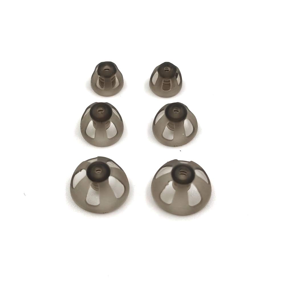 Audiing Aid Domes Smoky Gray Tips Ear Pieces Confortable para Open Fit BTE Amplificador de sonido PSAP Kit Invisible, excepto para RIC 5+8+10mm(Mixed * 6)