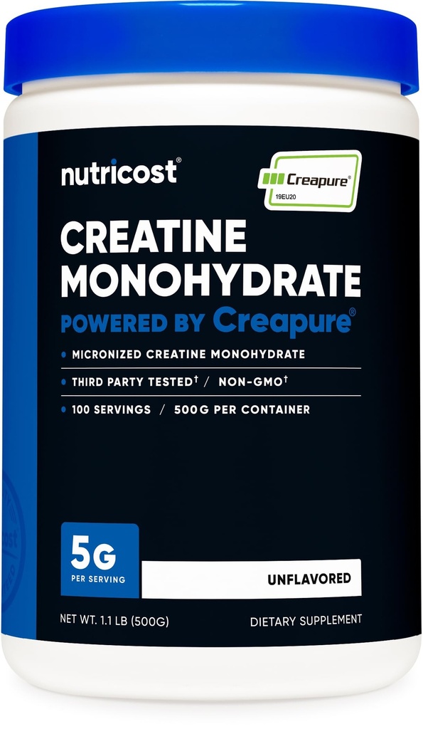 Nutricost Creapure® Creatine Monohydrate 500 gramos