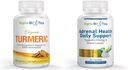 Suplemento Turmérico Orgánico - Suplementos Conjuntos de Apoyo a la Salud Inmune " Apoyo diario a la Salud Adrenal