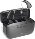 Alfa Hearing Aids, AI Noise Cancellation OTC Hearing Aids for Seniors &amp; Adults, Super Clear Sound, Long-Lasting Battery Operated Rechargeable Hearing Aid, 4 Modes, Metallic Dark Grey