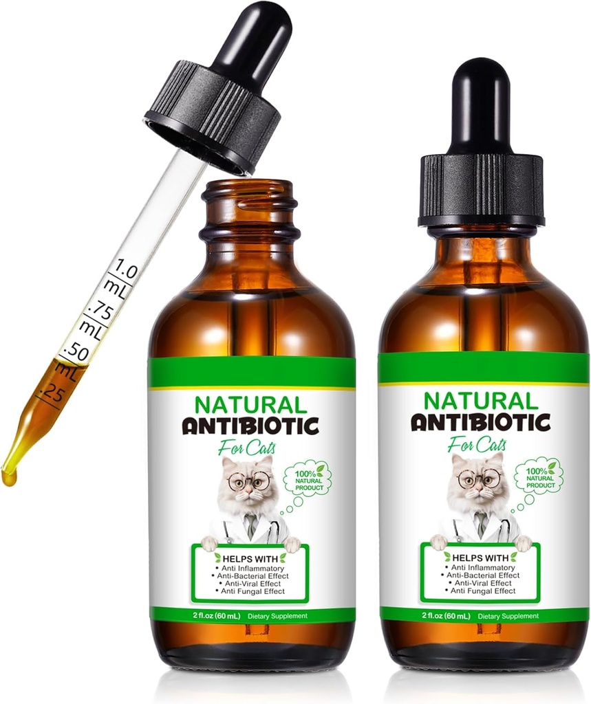 Antibióticos de gato, antibióticos para gatos, suplementos herbales multivitamínicos de gato 60ml-2pcs