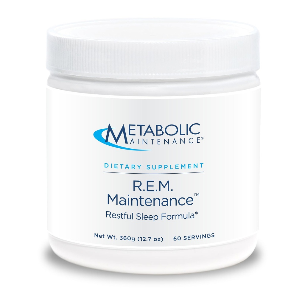 Mantenimiento metabólico R.E.M. Powder de mantenimiento - Relajación natural Suplemento con Magnesio, Melatonina, 5-HTP + Potasio - Bebida fácil Add-in, No Fillers (366g / 60 Servings)