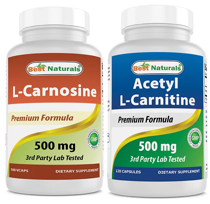 Mejores Naturales L-Carnosina 500 mg &amp; Acetyl L-Carnitine 500 Mg