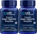 Ampliación de vida Mejorada Super Digestive Enzymes, 60 cápsulas vegetarianas (Pack of 2)