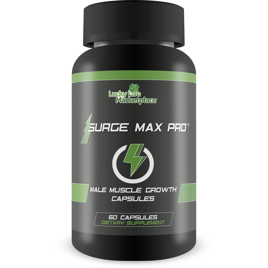 Surge Max Pro - Crecimiento muscular Fórmula - Potencia potencia, fuerza, resistencia, energía - Bomba muscular explosiva - Grandes ganancias - Ayuda Oxígeno y Nutriente Entrega a los músculos - L-Arginina - Construir Masa muscular