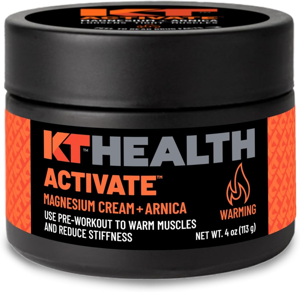 KT Health, Magnesium Cream, Activar - Warms & Loosens Tight Muscles - Use Pre-Workout to Reduce Stiffness