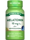 La verdad de la naturaleza Melatonin 10mg con Ashwagandha ← 60 cápsulas ← Suplemento gratuito para adultos