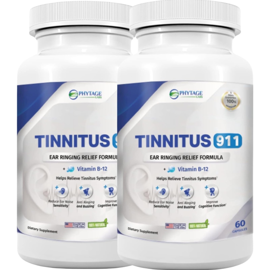 Tinnitus 911 - Suplemento de Alivio de Tinnitus - Alivio del anillo de oído - 2 Pack