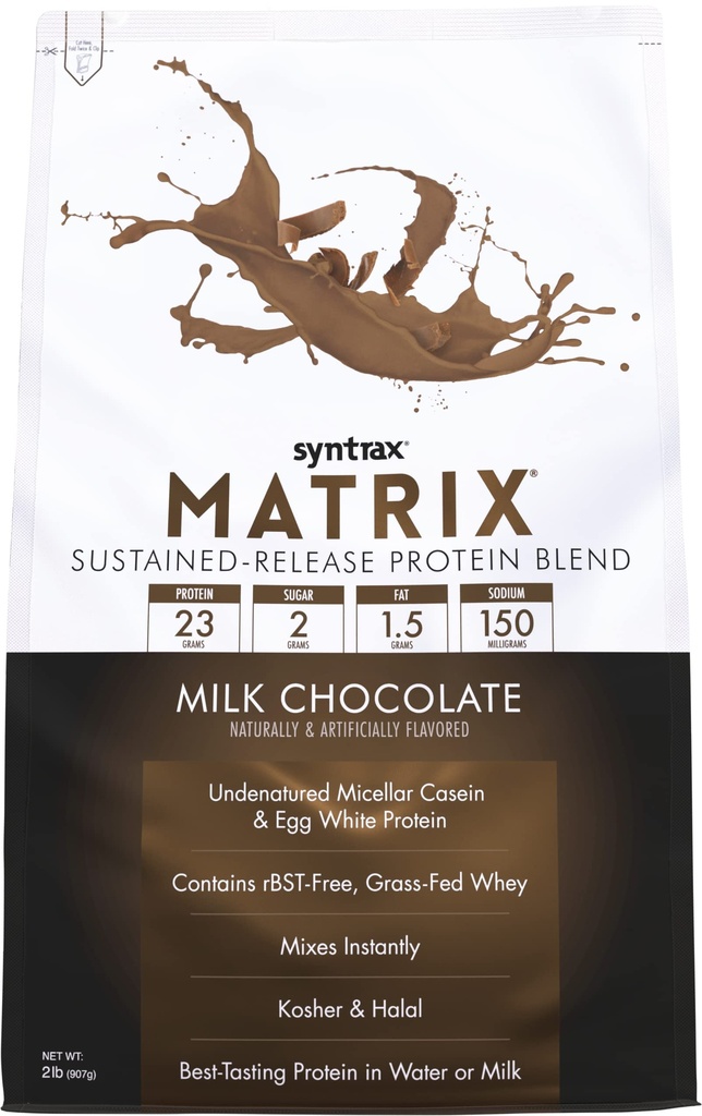 Matriz de Nutrición Sintráx - La proteína de liberación sostenida Blend, Chocolate de leche 2 libras.