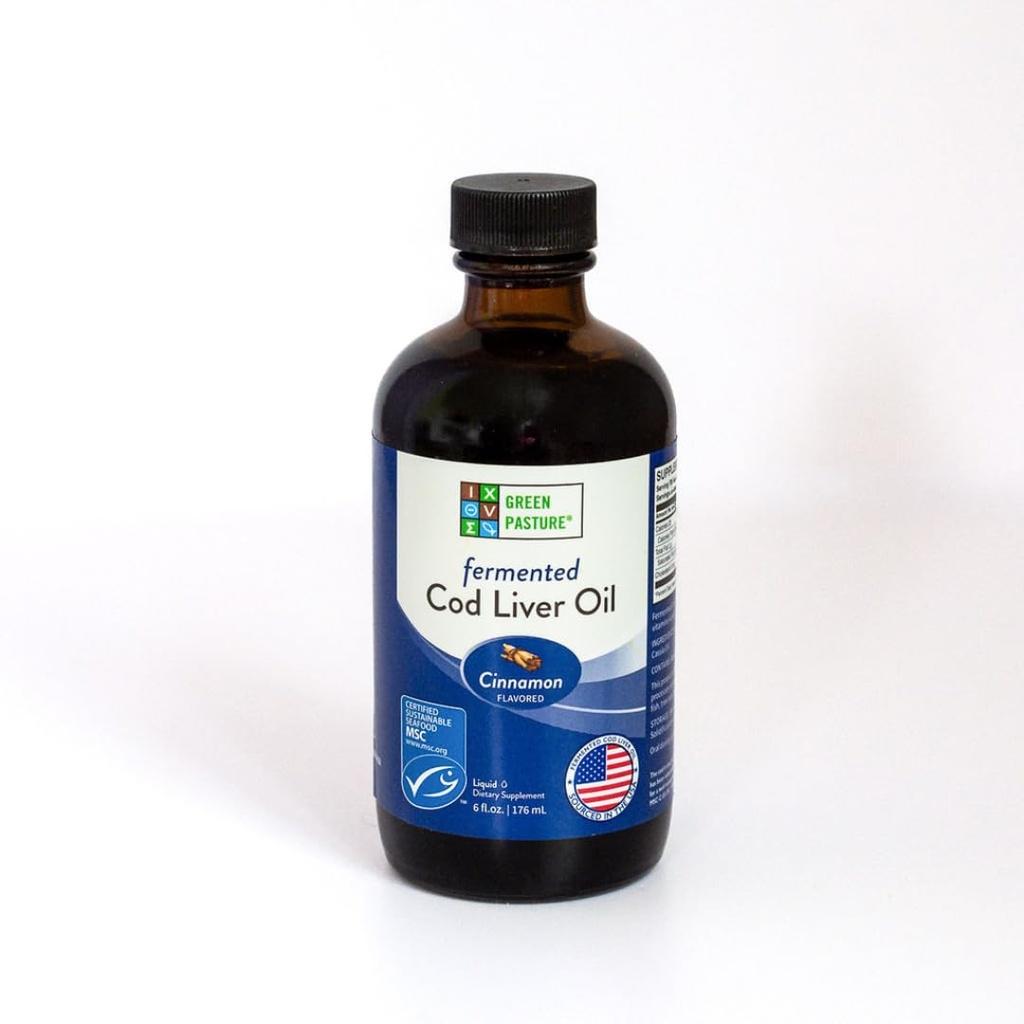 Green Pasture - Fermented Cod Liver Oil Liquid - 6 fl. oz. - Canela