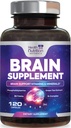 Suplemento de memoria del cerebro - 3X Nootropics Strength para Concentración, Clarity & Focus Support - Brain Health Cognitive Vitamins with Bacopa, Phosphatidylserine &amp; DMAE, Brain Booster, 120 cápsulas