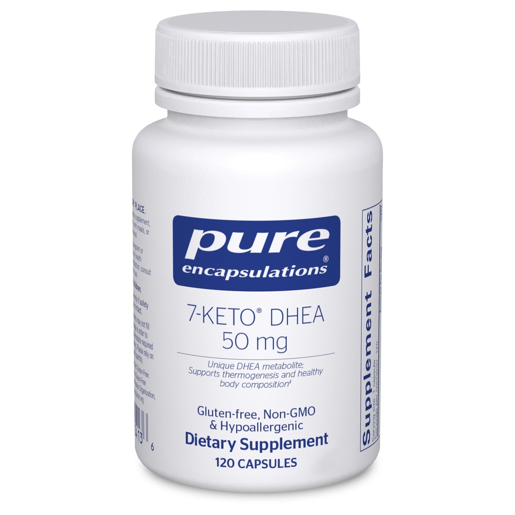 Encapsulaciones puras 7-Keto DHEA 50 mg ← Unique DHEA Metabolite Suplemento de Apoyo a la Termogénesis y Composición del Cuerpo Saludable*