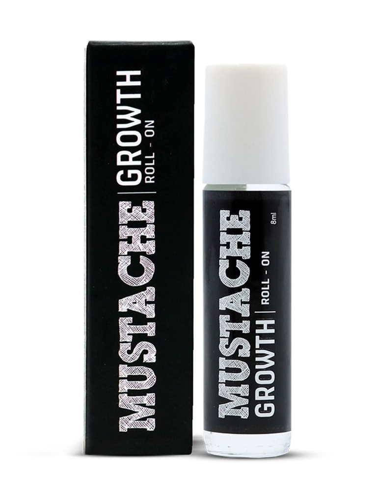 Beardo Mustache Growth Roll On - 8 ml con aceites de almendra y coco ¦ Promueve el crecimiento del cabello TENIDO Estimula los folículos del cabello TENIDO Fácil de usar