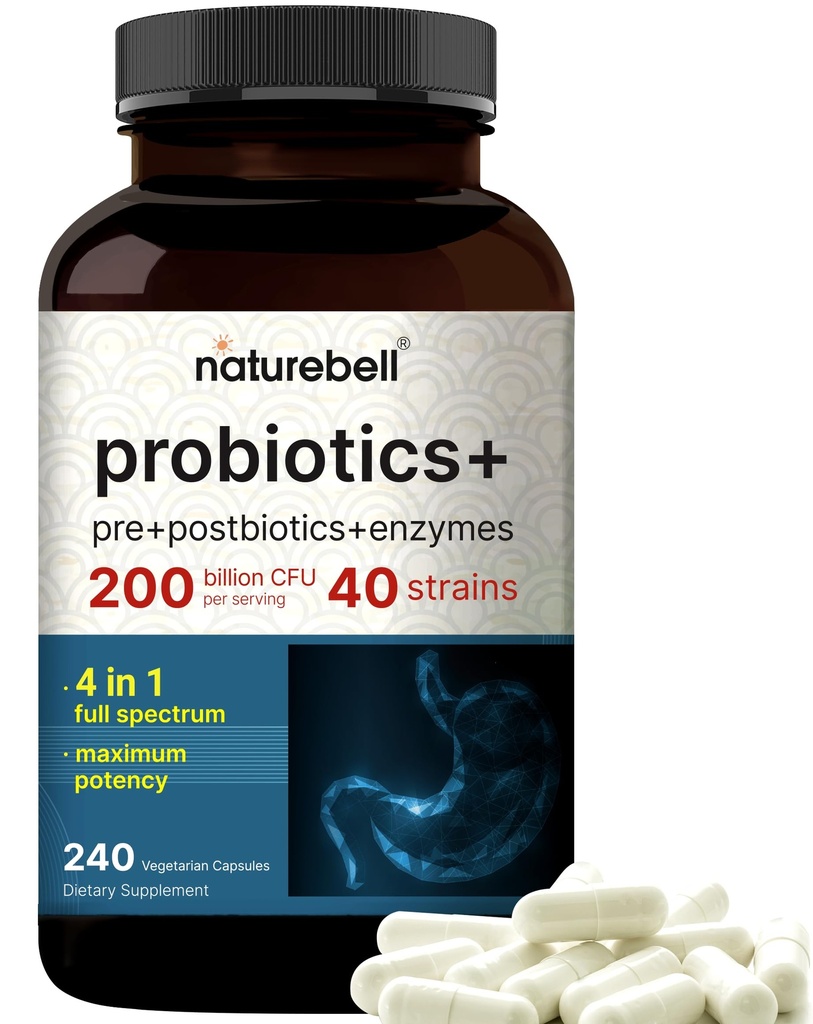 Probiótico 200 Billones CFU – 40 Strains Por Serving TEN 240 Veggie Capsules con Prebióticos y Probióticos para la Salud Digestiva – Gut Health " Bloating Support ← Probióticos diarios para hombres y mujeres