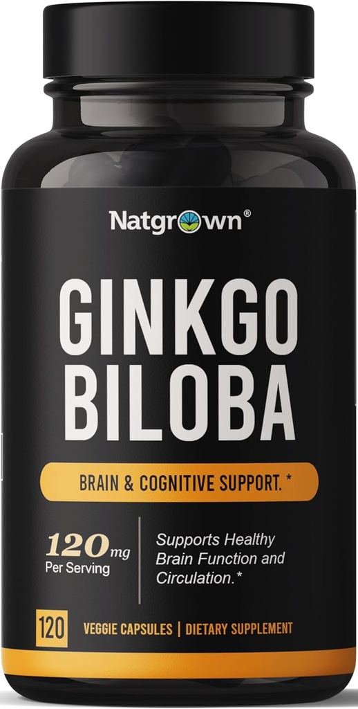 Natgrown Ginkgo Biloba 120mg - Extra Strength Ginkgo Biloba Extract Capsules - 120 Conde