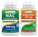 Mejores Naturales NAC 600 mg &amp; Magnesium Glycinate 425 mg