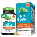 Zenwise Health No Bloat Digestive Enzymes for Gut Health, Gas &amp; Bloating Relief - Multi Enzymes Digestion Suplemento con Probióticos, Ginger, Turmeric Dandelion & Lactase - Hombres - 60 Cuenta