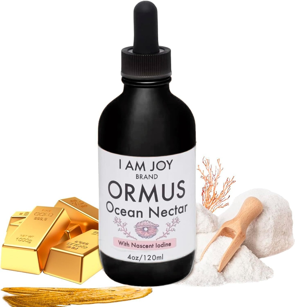 Soy Joy co. Ormus Ocean Nectar Oro Monoatomico con Iodine Diseñado para Decalcificar La Gland Pineal, Apoyar la Tiroides y Aumentar Sentimientos de Alerta, Claridad del Pensamiento y Energía 4oz