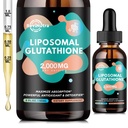 Liposomal Glutathione Suplemento - 2000mg Glutathione Liquid Drops with Vitamin C, Curcumin " Trans-Resveratrol - Powerful Antioxidant for Immune, Skin Health, Aging Defense " Liver Detox - 2 Fl Oz