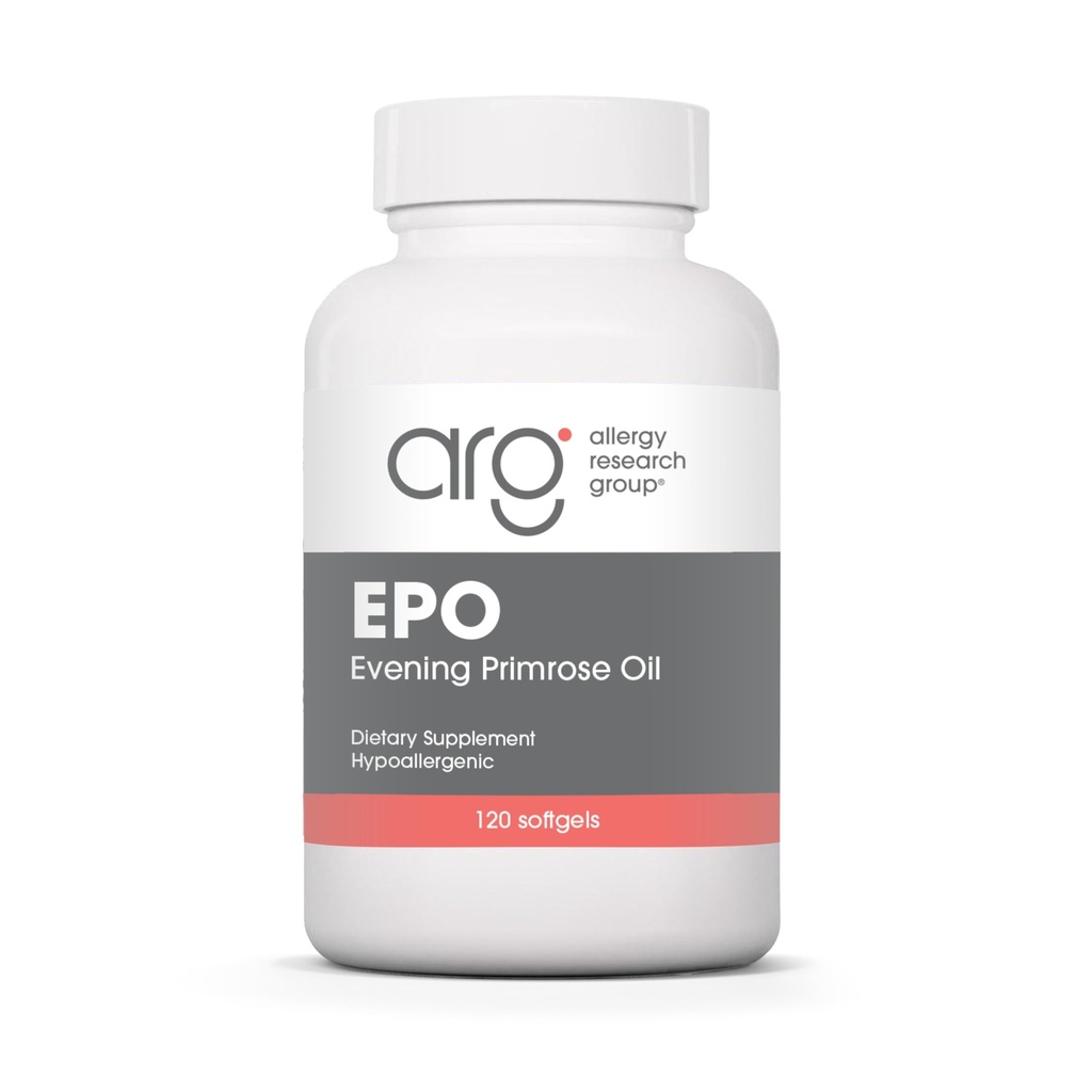 Allergy Research Group EPO - Evening Primrose Oil for Men &amp; Women, for Dry Eyes, Omega-6, GLA Gamma-Linolenic Acid, 500mg Supplement - 120 Count