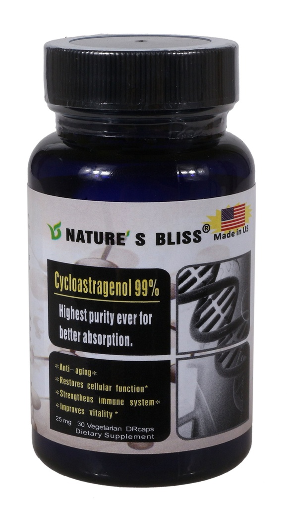 Cicloastragenol 25mg 99%,Telomere Suplementos, Astragalus Root Extract, Anti Aging Supplement, Made in USA, Immunity Boost, Stomach Acid Protected, Super Absorption, 30 cápsulas
