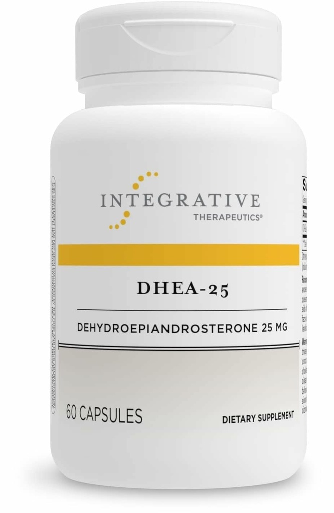 Terapéutica Integrativa DHEA-25 - Suplemento de Apoyo para Mujeres Hombres - Soporte - Vegan, Libre de Lácteos - 60 Capsules (60 Serviciones)