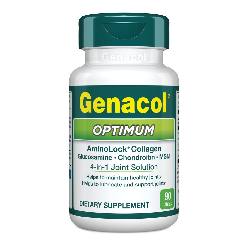 Genacol Optimum – Glucosamina, Condroitina, MSM y Tabletas de Collagen Ultra-Hydrolyzed, Maintains Healthy Joints, Protects & Lubricate Cartilage, 90 Tablets (30-Day Supply)