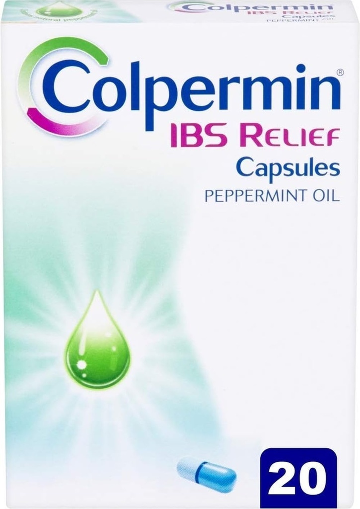 Colpermin Peppermint Oil Capsules 20 cápsulas para el síndrome de Bowel Irritable