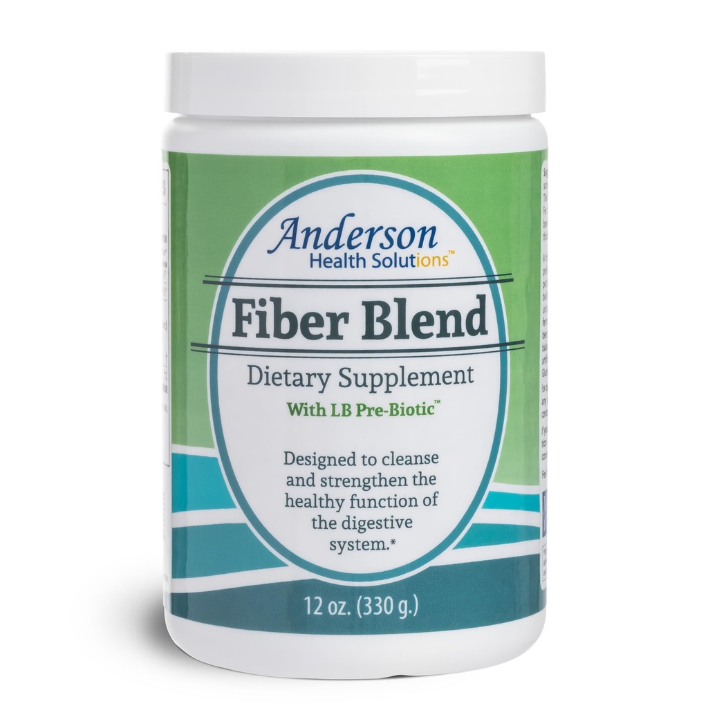 Anderson Fiber Blend con LB Prebiótico, Premium All Natural Fiber Suplemento, Psyllium y Apple Pectin, Fiber Powder, Colon Cleanse, Supports Healthy Gut and Cholesterol 12 Ounces