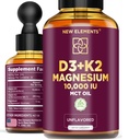 Vitamina Líquida D3 con K2 &amp; Magnesium Glycinate ← Vitamina D Drops 10.000 UI tóxico Vitamina K2 200mcg Mk7  Vitamina D3 + K2 Suplemento para Hombres &amp; Mujeres sometidas Alta Absorción Silencio MCT Petróleo TENIDO Gluten Free ← Non-GMO
