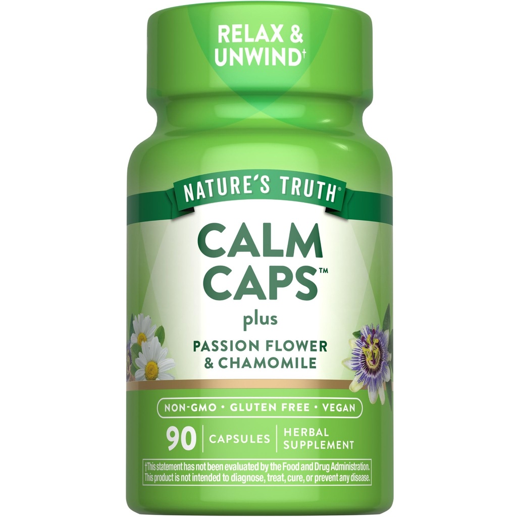 La verdad de la naturaleza calma caps ¦ 90 capsules  durable with Passion Flower and Chamomile ¦ Non-GMO, Gluten Free Supplement
