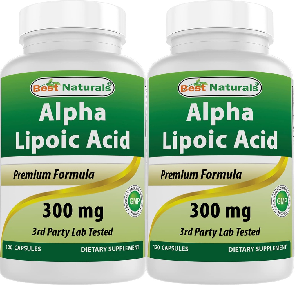 Mejores Naturales Ácido Lipoico alfa 300 mg 120 cápsulas (120 Cuenta (Pack of 2))