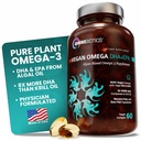 OmniBiotics Vegan Omega 3 DHA EPA Suplemento – MD-Certified Prenatal Supplement with 8X Más DHA Than Krill Oil, Fish-Free, Non-GMO – 60 Vegan Capsules