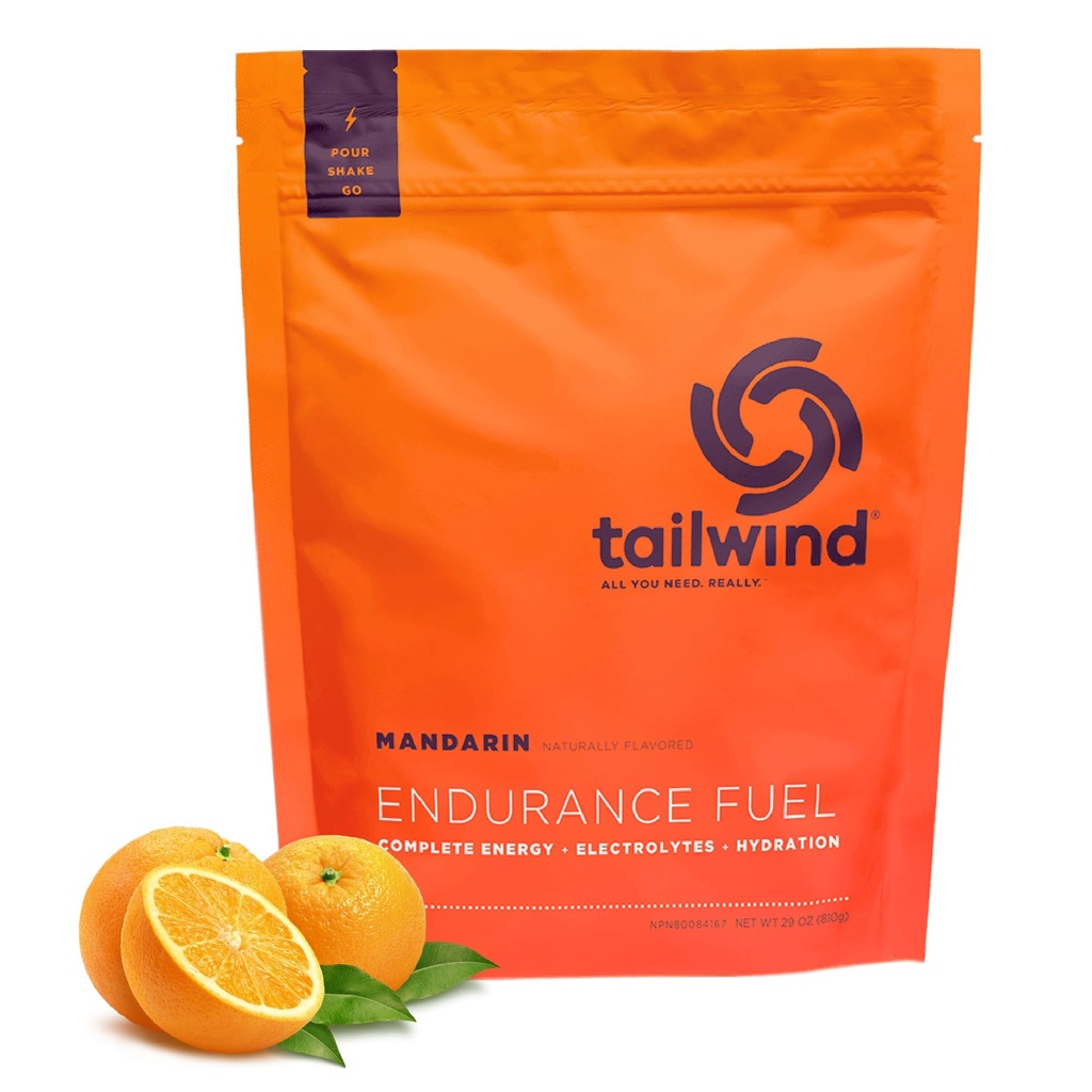 Tailwind Nutrition Endurance Fuel, Carbohydrate &amp; Electrolyte Sports Drink Mix Powder, Gluten-Free, Vegan, Mandarin Orange, 30 Servings