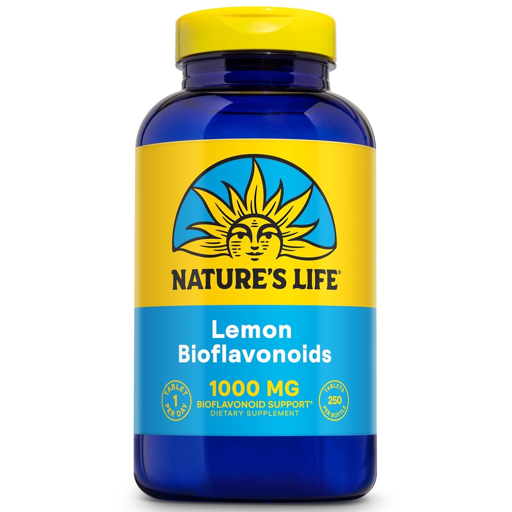 Vida de la Naturaleza Bioflavonoides 1000mg por Serving  250 Capsules Silencio Más de 4 meses Suministro ANTE Limón Complejo Bioflavonoide, Hesperidin " Rutin ← Antioxidante para los Capillarios Saludables " VIT C Absorción