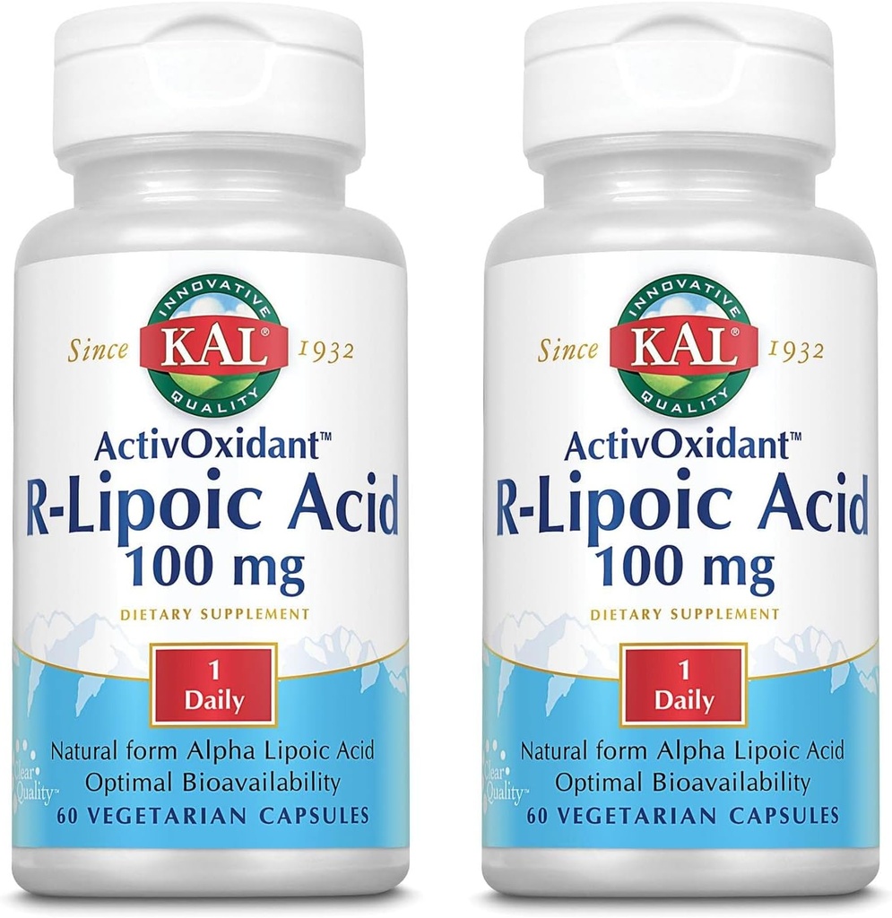 KAL 100 Mg R-lipoic Acid Activoxidant Tablets, 60 Conde  durable Pack of 2