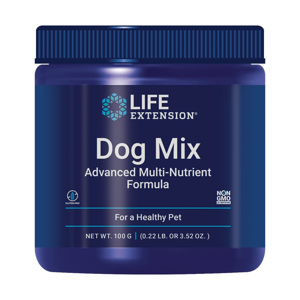 Extensión de la vida Mezcla de perros, vitaminas y suplementos, probióticos, L-carnitina, B12, ácido fólico, vitamina C, vitamina E, Rosemary, Absorción Nutriente, libre de gluten, no GMO, 60 Actuaciones