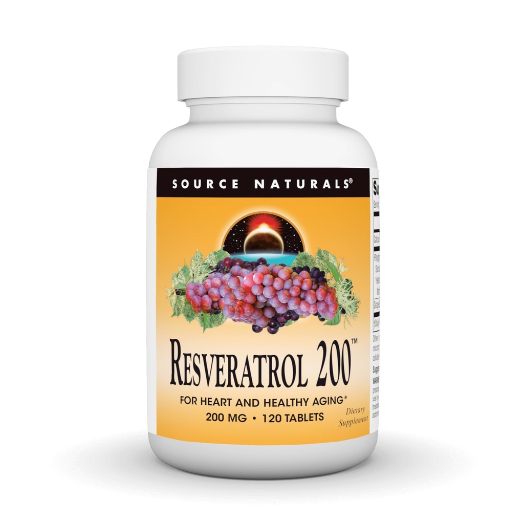 Fuente Natural Resveratrol 200 para el envejecimiento saludable*, 200 mg - 120 Tablas