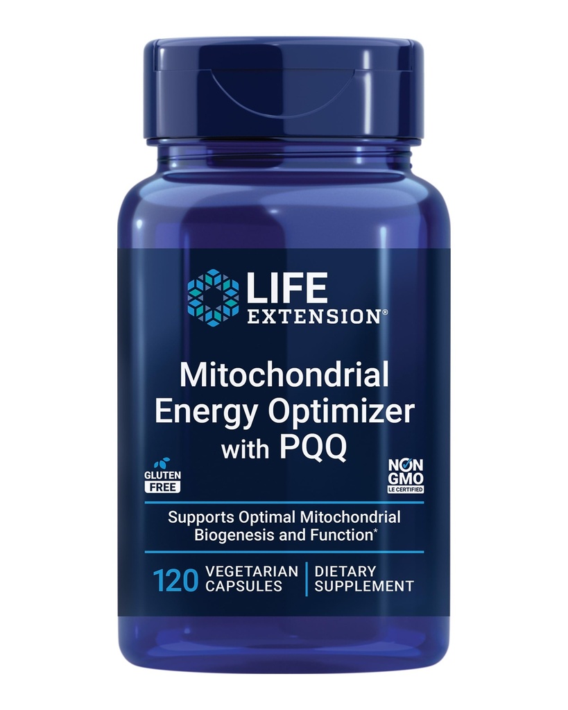 Optimizador de Energía Mitocondrial con PQQ - Suplemento Energético para la Mitocondria Saludable - Con Tarina, Vitamina B, Quinona Pirroloquinolina - Gluten-Free, Non-GMO - 120 cápsulas vegetarianas
