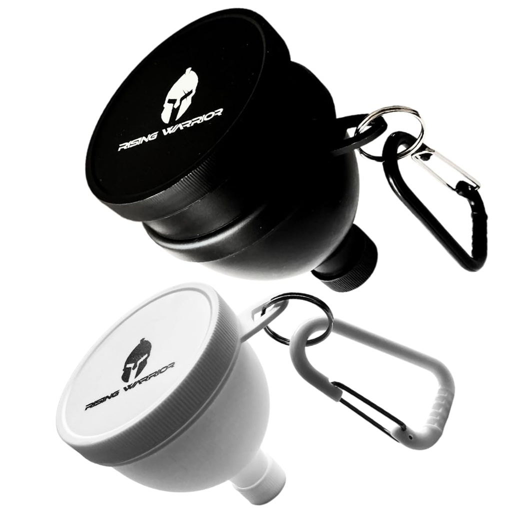 Small &amp; Large 2-Pack TEN Portable Protein Powder Water Bottle Funnel ← Perfecto para Pre-Workout, BCAA y Protein Powder ← Keychain Water Bottle Supplement Container to-Go