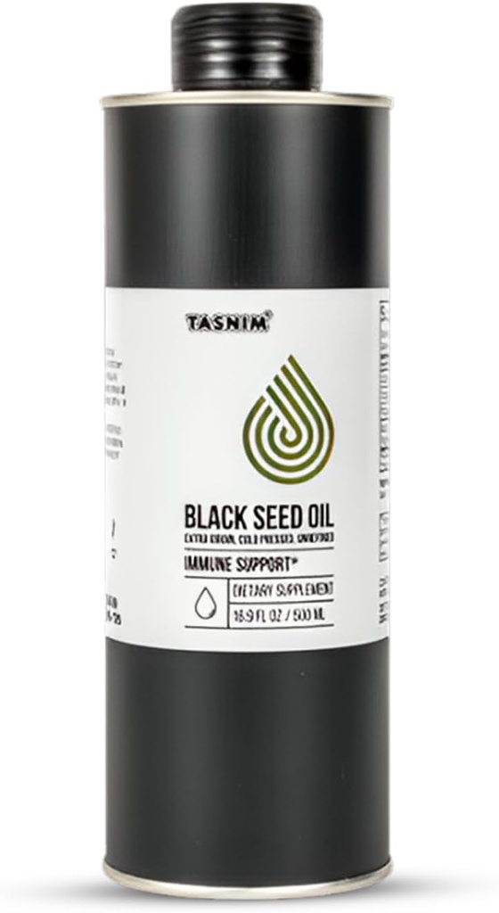 100% Etíope BlackSeed Oil 16.9 Fl Oz - Cold Presionado Aceite de semillas negras para soporte inmunitario, alta potencia 5.7% - 21% Thymoquinone Skin, Hair &amp; Overll Health - Aceite de semilla de comino negro sin refinar - Gluten Free
