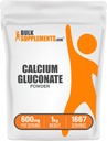 BulkSupplements.com Calcio Gluconate Powder - Calcium Supplement, Easily Absorbed - Desflavored & Gluten Free, 600mg per Serving, 1kg (2.2 lbs) (Pack of 1)