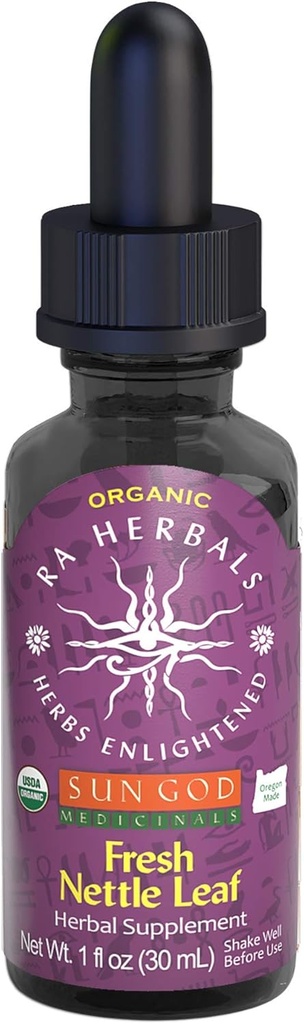 RA Herbals Certified Orgánica Fresco Hoja Tintura ← Natural Herbal Extract for Wellness ← Nourshing and Refreshing Blend Silencio 1 oz