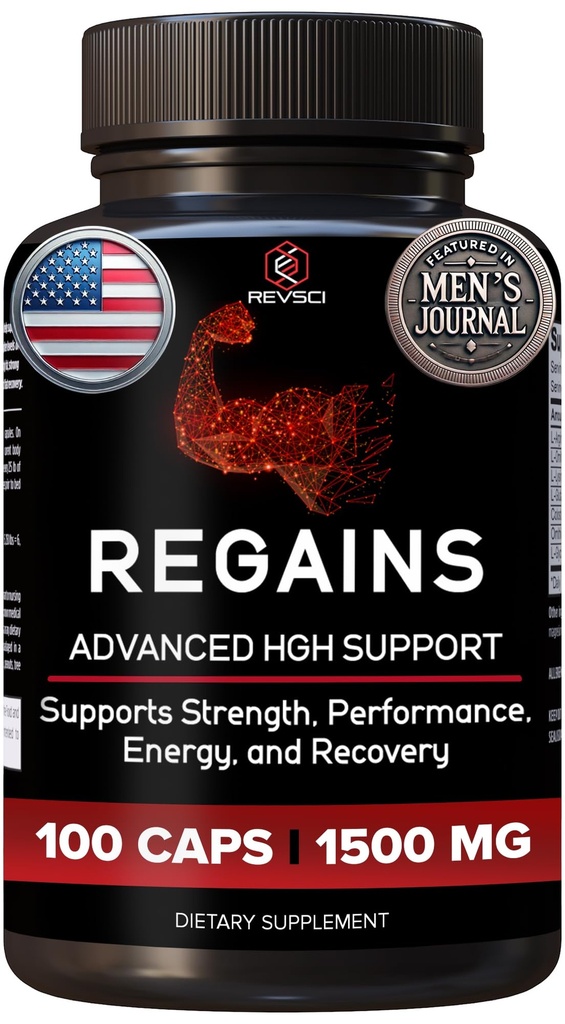 HGH Suplementos para Hombres y Mujeres - Regains Natural Anabólico Crecimiento del Musculo " Hormona de Crecimiento Humano para Hombres, Muscle Builder para Hombres, Muscle Recovery Post Workout Suplemento, 100 Protein Pills