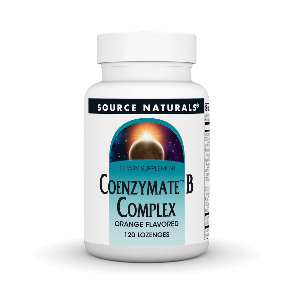 Fuente Naturales Coenzymate B Complejo - Orange Flavor Que se funde en la boca - B Vitaminas - 120 Lozenges