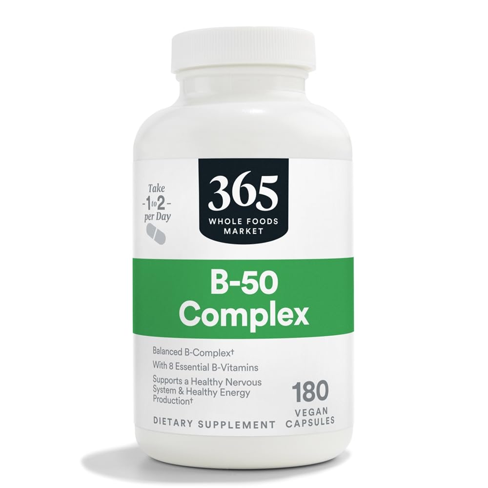 365 by Whole Foods Market, Vitamina B-50 Complex, Vegan, 180 cápsulas