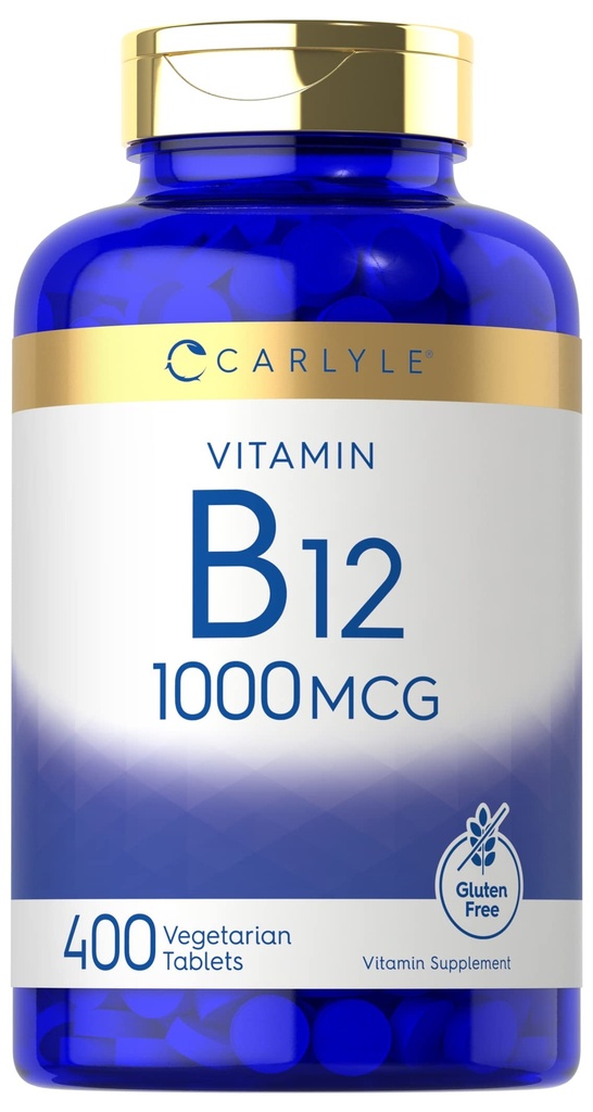 Carlyle Vitamina B12 1000 mcg TEN 400 Tablets ANTE Vegetarian, Non-GMO, Gluten Free Supplement