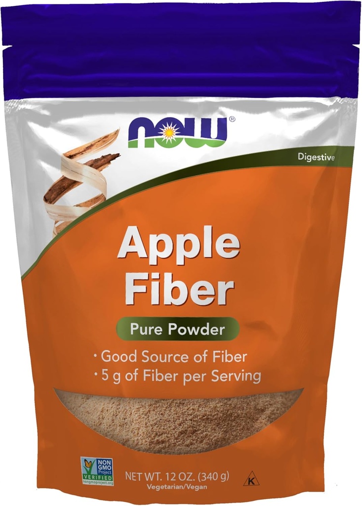 AHORA Suplementos, Pure Apple Fiber Powder con Apple Pectin, Proyecto no GMO Verificado, 12-Ounce