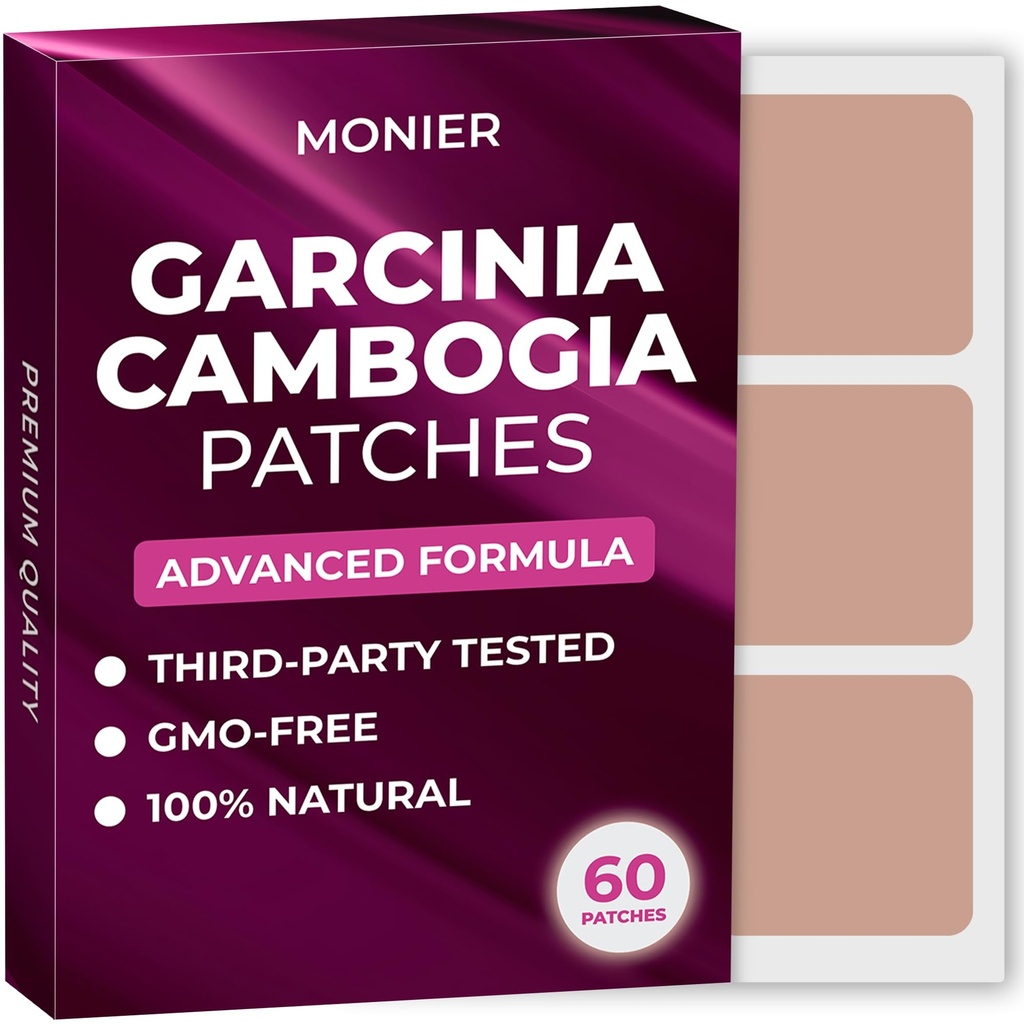 MONIER Garcinia Cambogia Patches (Pack of 60) - 100% Natural Patch for Women and Men - con B12 &amp; Potassium - Energy, Focus &amp; Body Support - Fórmula mejorada
